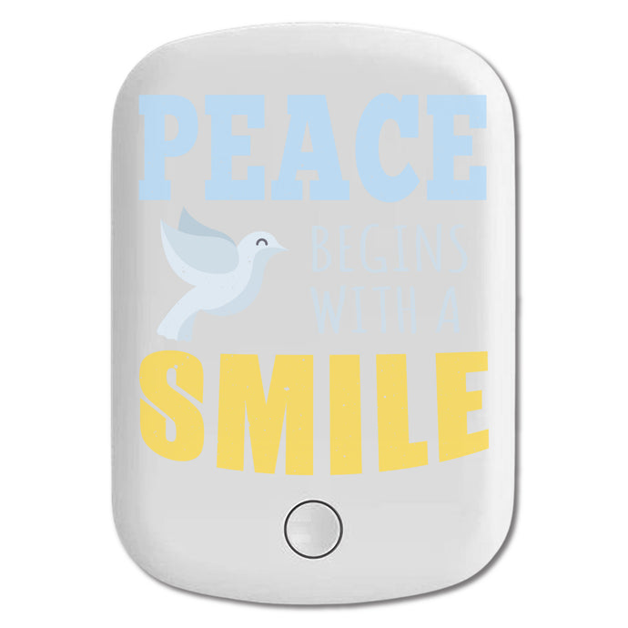 DistinctInk Magnetic Battery Pack, Wireless Portable Charger with USB-C Cable, Compatible with MagSafe iPhone 14 / 13 / 12 Series - Peace Begins With A Smile