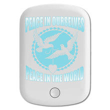DistinctInk Magnetic Battery Pack, Wireless Portable Charger with USB-C Cable, Compatible with MagSafe iPhone 14 / 13 / 12 Series - Peace In Ourselves Peace In The World