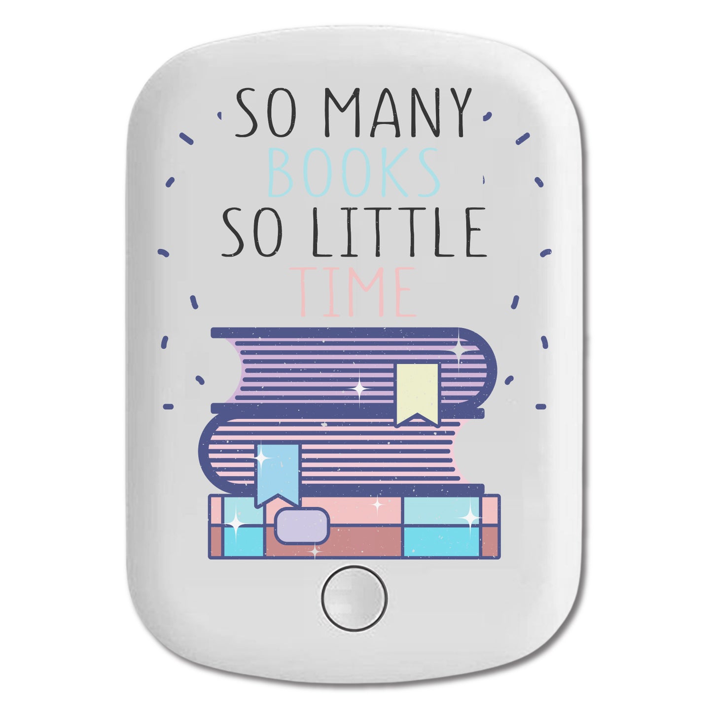 DistinctInk Magnetic Battery Pack, Wireless Portable Charger with USB-C Cable, Compatible with MagSafe iPhone 14 / 13 / 12 Series - So Many Books So Little Time