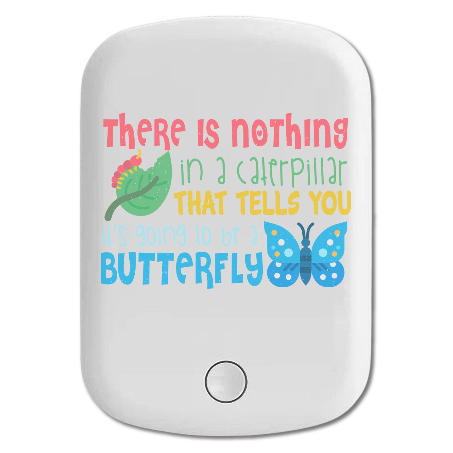 DistinctInk Magnetic Battery Pack, Wireless Portable Charger with USB-C Cable, Compatible with MagSafe iPhone 14 / 13 / 12 Series - Nothing In Caterpillar That Is Going To Be Butterfly