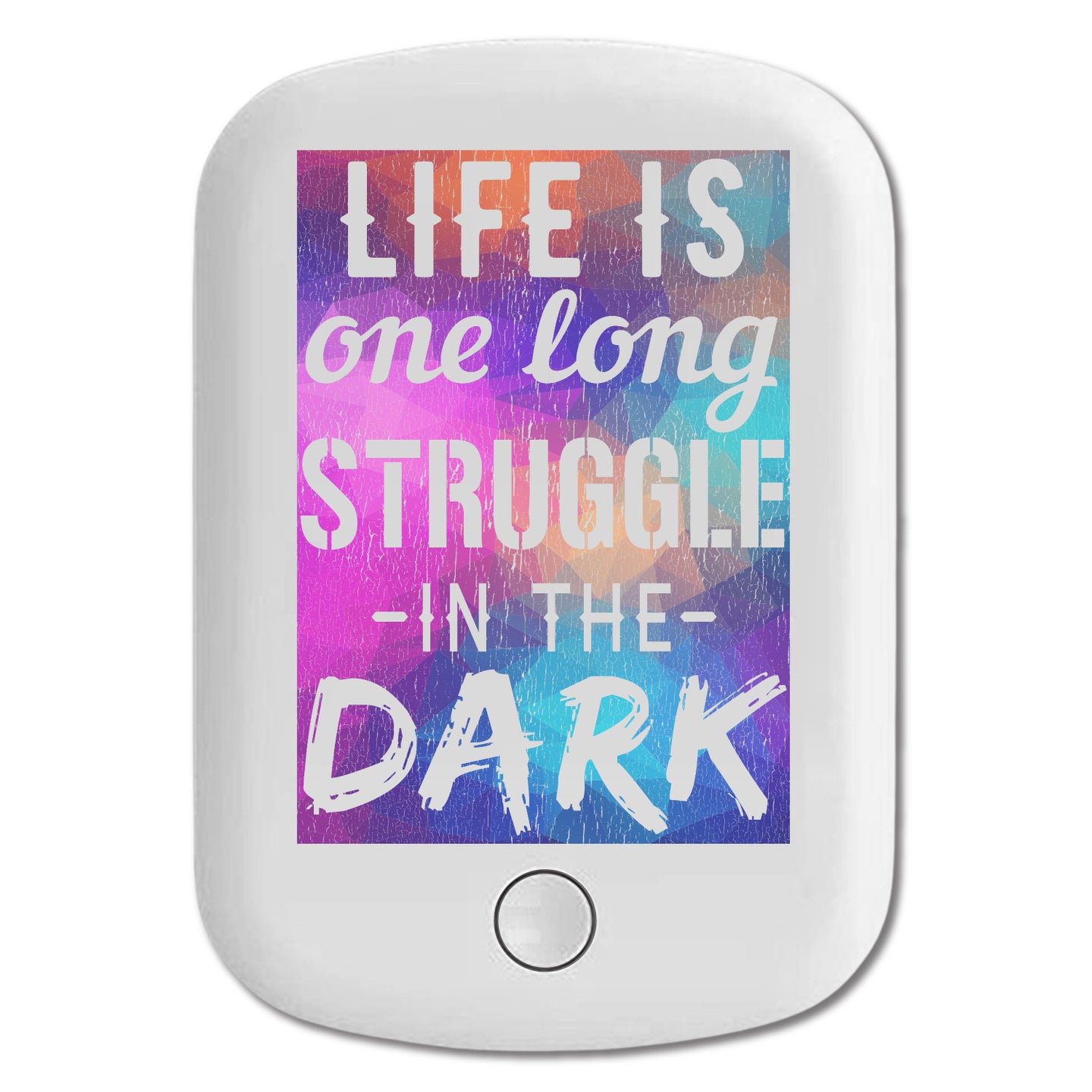 DistinctInk Magnetic Battery Pack, Wireless Portable Charger with USB-C Cable, Compatible with MagSafe iPhone 14 / 13 / 12 Series - Life One Long Struggle In Dark
