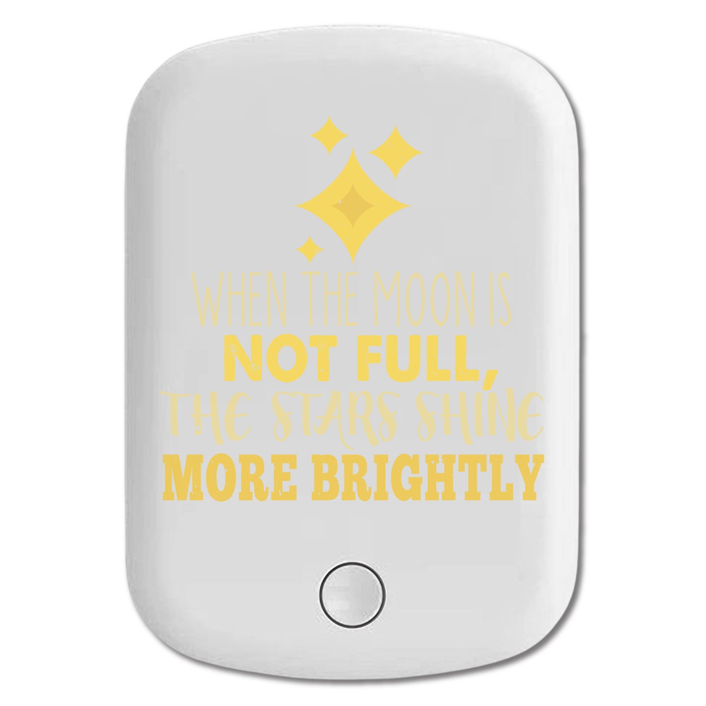 DistinctInk Magnetic Battery Pack, Wireless Portable Charger with USB-C Cable, Compatible with MagSafe iPhone 14 / 13 / 12 Series - Moon Not Full Stars Shine More Brightly
