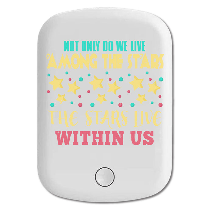 DistinctInk Magnetic Battery Pack, Wireless Portable Charger with USB-C Cable, Compatible with MagSafe iPhone 14 / 13 / 12 Series - We Live Among Stars Stars Live Within Us