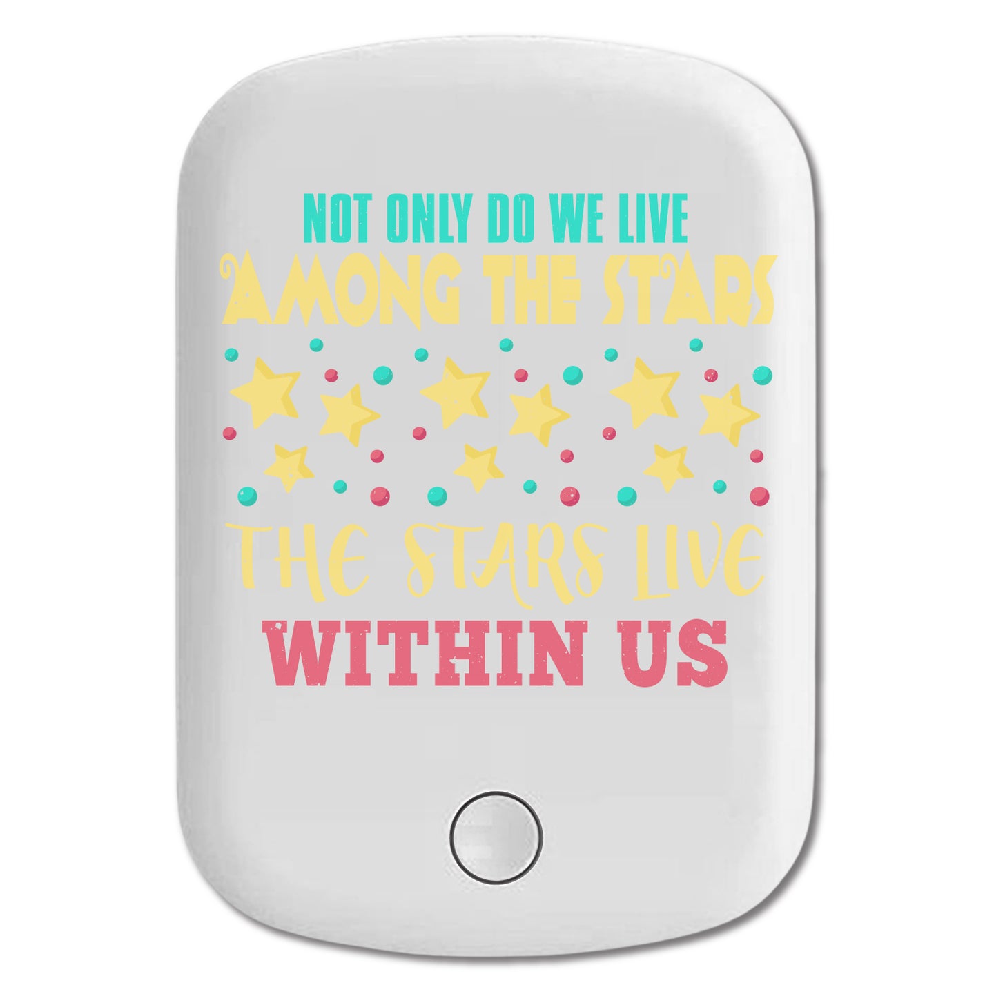 DistinctInk Magnetic Battery Pack, Wireless Portable Charger with USB-C Cable, Compatible with MagSafe iPhone 14 / 13 / 12 Series - We Live Among Stars Stars Live Within Us