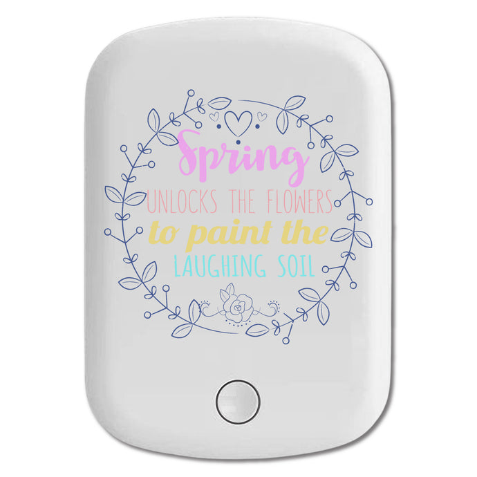 DistinctInk Magnetic Battery Pack, Wireless Portable Charger with USB-C Cable, Compatible with MagSafe iPhone 14 / 13 / 12 Series - Spring Unlocks Flowers To Paint Laughing Soil