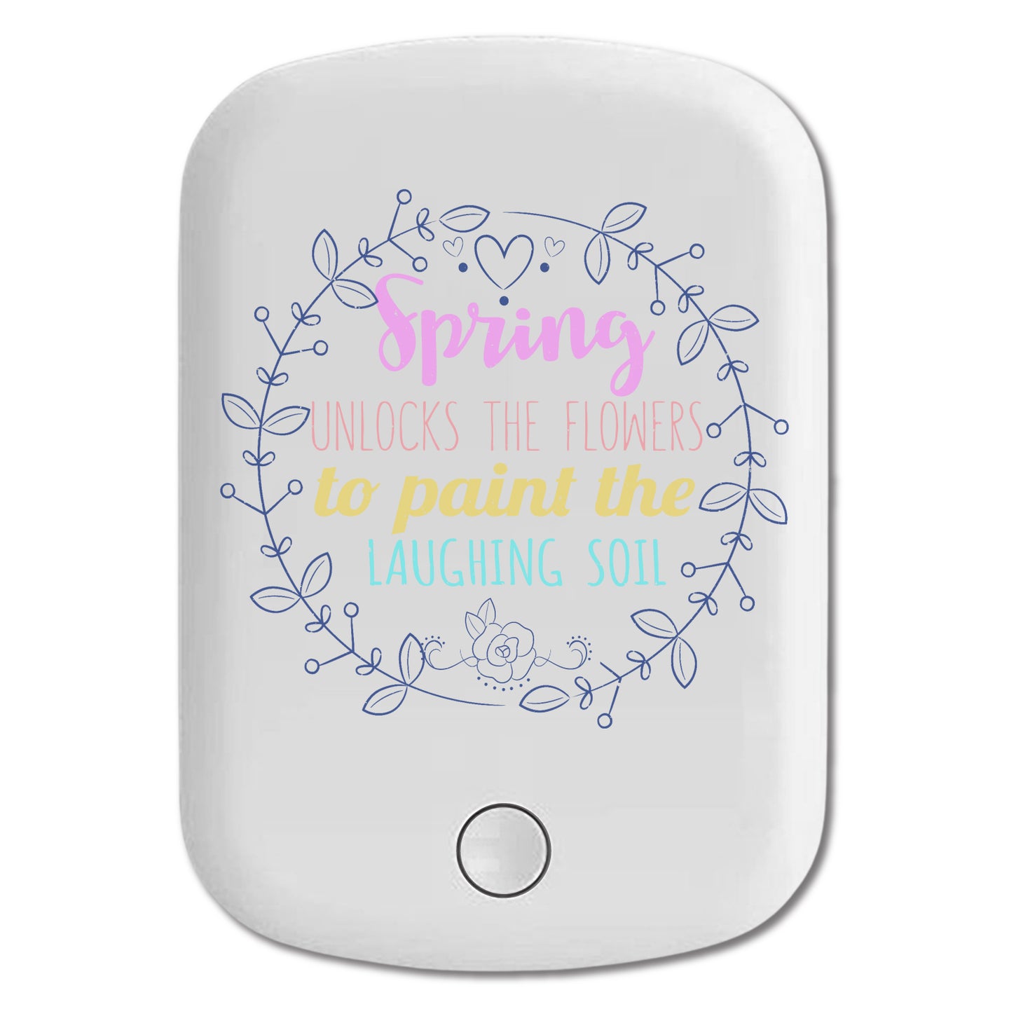 DistinctInk Magnetic Battery Pack, Wireless Portable Charger with USB-C Cable, Compatible with MagSafe iPhone 14 / 13 / 12 Series - Spring Unlocks Flowers To Paint Laughing Soil