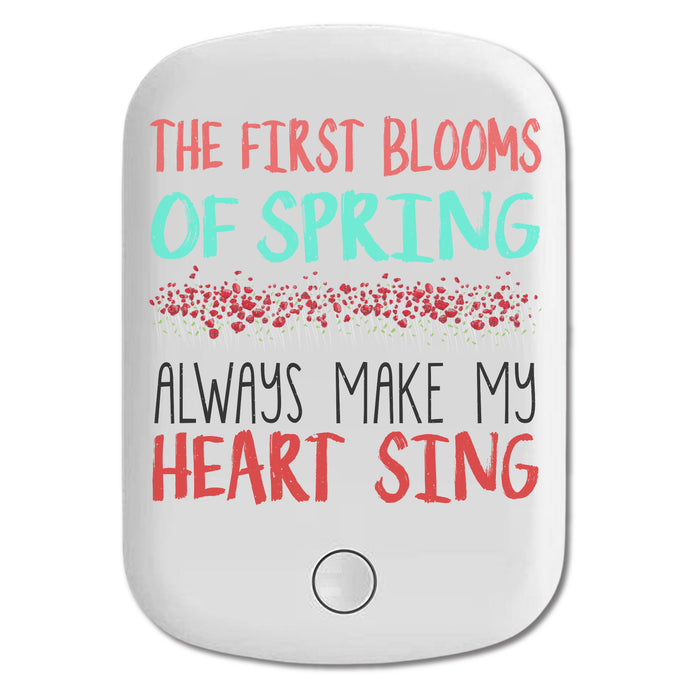DistinctInk Magnetic Battery Pack, Wireless Portable Charger with USB-C Cable, Compatible with MagSafe iPhone 14 / 13 / 12 Series - First Blooms Of Spring Make Heart Sing