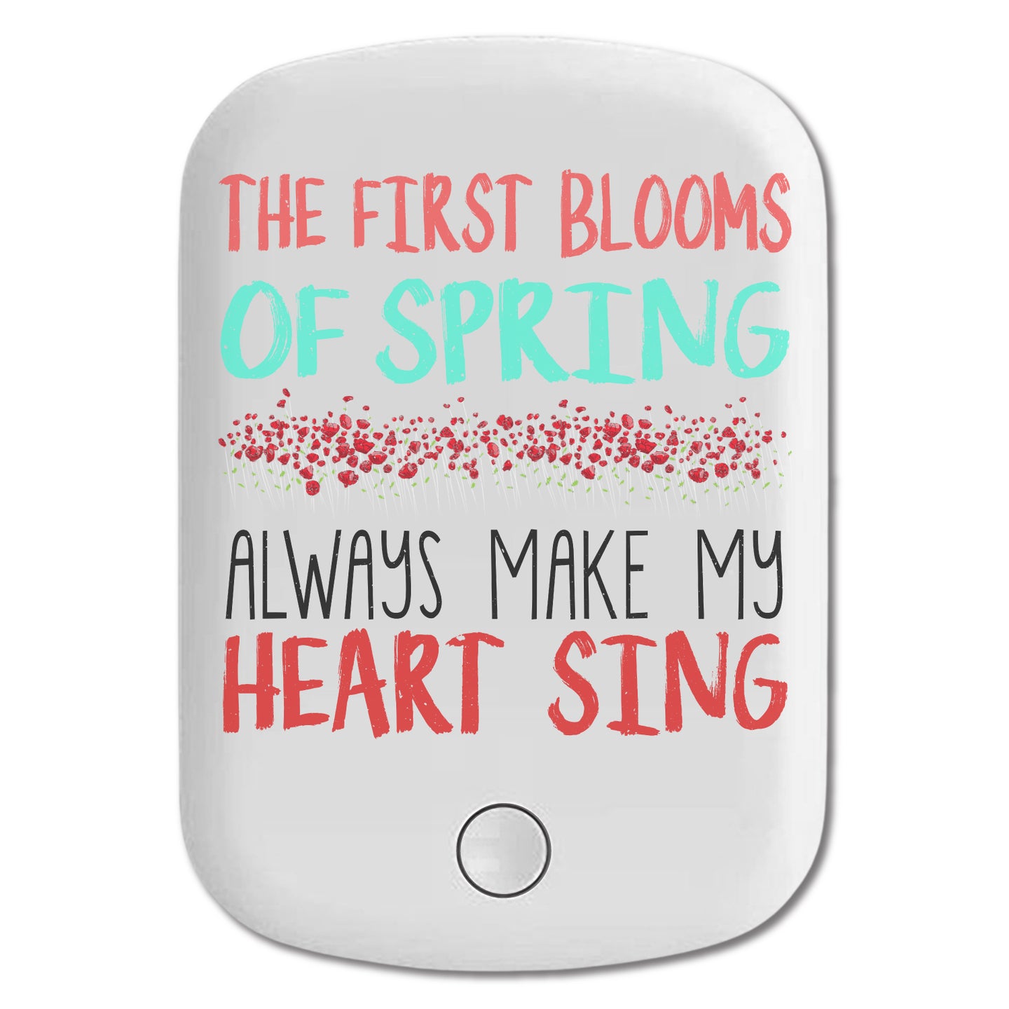 DistinctInk Magnetic Battery Pack, Wireless Portable Charger with USB-C Cable, Compatible with MagSafe iPhone 14 / 13 / 12 Series - First Blooms Of Spring Make Heart Sing