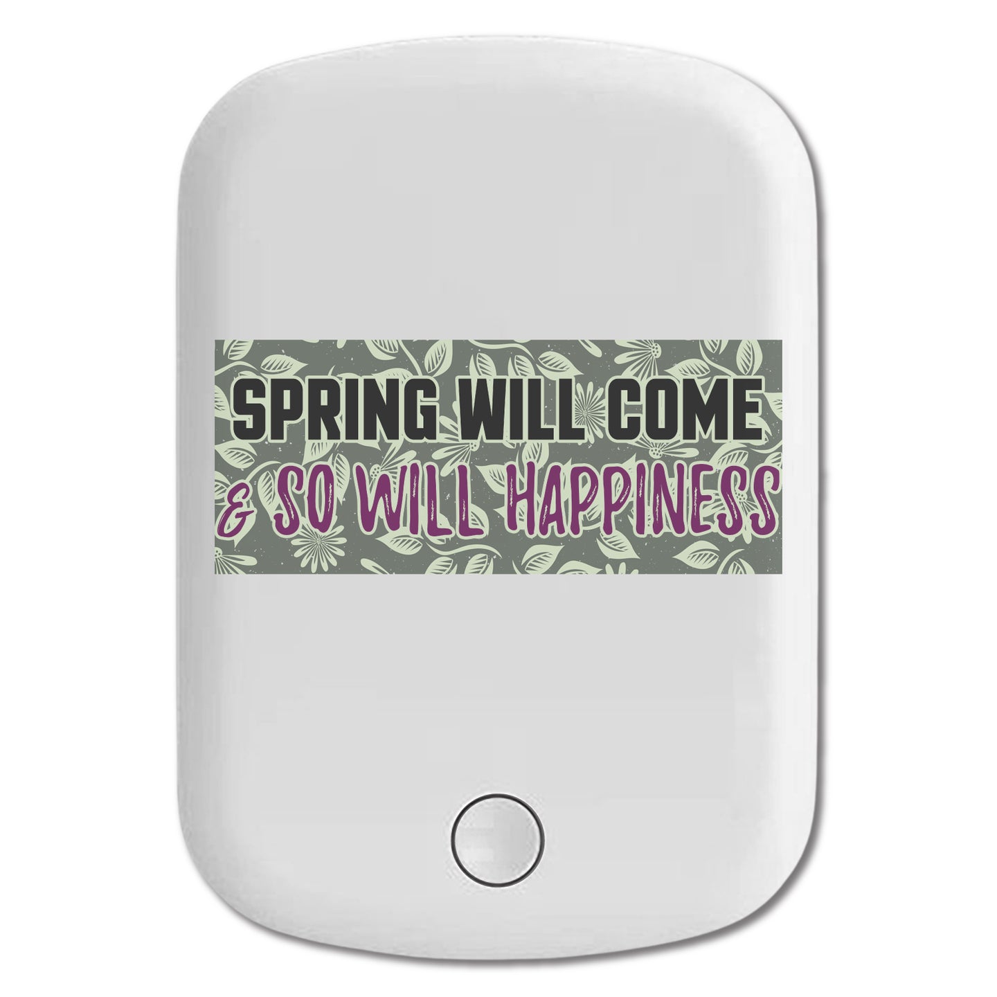 DistinctInk Magnetic Battery Pack, Wireless Portable Charger with USB-C Cable, Compatible with MagSafe iPhone 14 / 13 / 12 Series - Spring Will Come And So Will Happiness