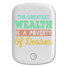 DistinctInk Magnetic Battery Pack, Wireless Portable Charger with USB-C Cable, Compatible with MagSafe iPhone 14 / 13 / 12 Series - Greatest Wealth Is Poverty Of Desires