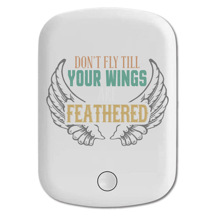 DistinctInk Magnetic Battery Pack, Wireless Portable Charger with USB-C Cable, Compatible with MagSafe iPhone 14 / 13 / 12 Series - Don't Fly Till Wings Are Feathered