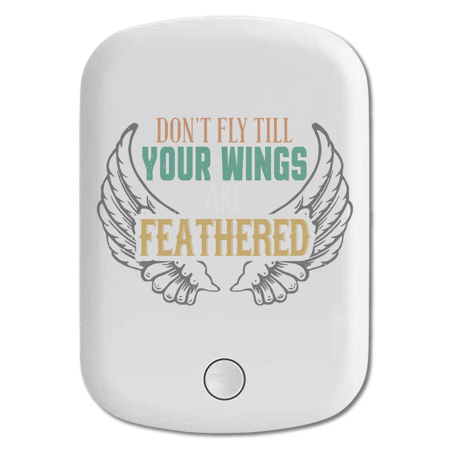 DistinctInk Magnetic Battery Pack, Wireless Portable Charger with USB-C Cable, Compatible with MagSafe iPhone 14 / 13 / 12 Series - Don't Fly Till Wings Are Feathered