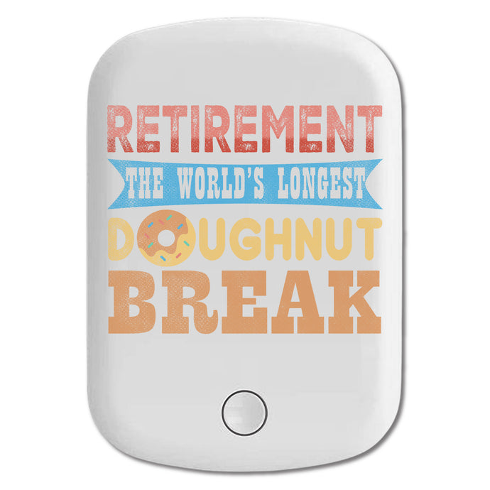 DistinctInk Magnetic Battery Pack, Wireless Portable Charger with USB-C Cable, Compatible with MagSafe iPhone 14 / 13 / 12 Series - Retirement World's Longest Doughnut Break