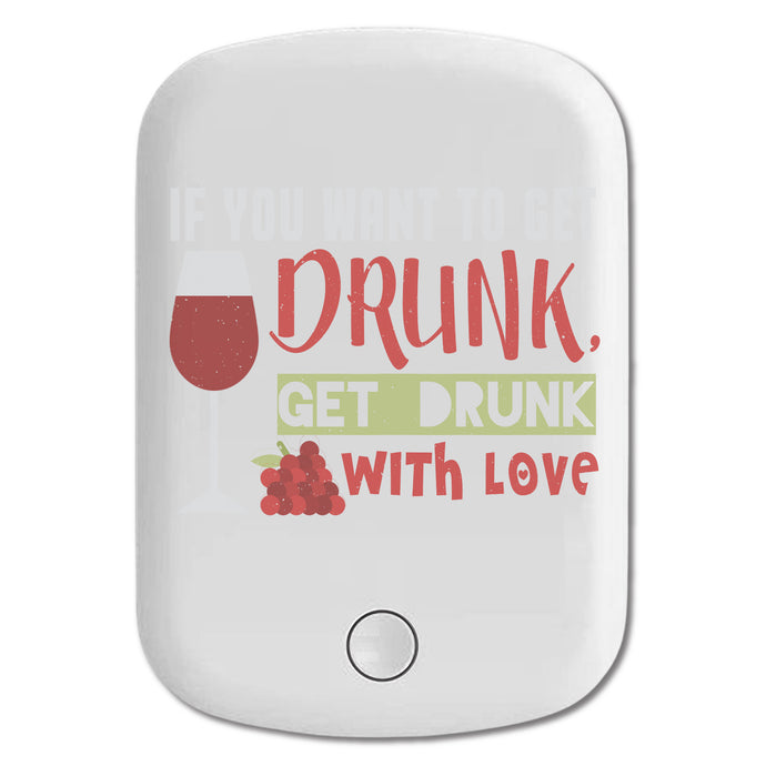 DistinctInk Magnetic Battery Pack, Wireless Portable Charger with USB-C Cable, Compatible with MagSafe iPhone 14 / 13 / 12 Series - Get Drunk With Love