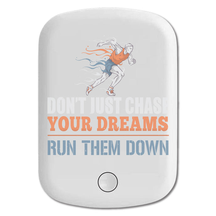 DistinctInk Magnetic Battery Pack, Wireless Portable Charger with USB-C Cable, Compatible with MagSafe iPhone 14 / 13 / 12 Series - Don't Chase Dreams Run Them Down