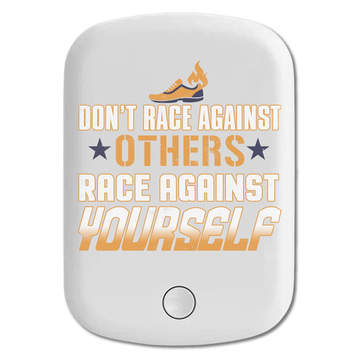 DistinctInk Magnetic Battery Pack, Wireless Portable Charger with USB-C Cable, Compatible with MagSafe iPhone 14 / 13 / 12 Series - Don't Race Against Others Race Against Self