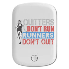 DistinctInk Magnetic Battery Pack, Wireless Portable Charger with USB-C Cable, Compatible with MagSafe iPhone 14 / 13 / 12 Series - Quitters Don't Run Runners Don't Quit