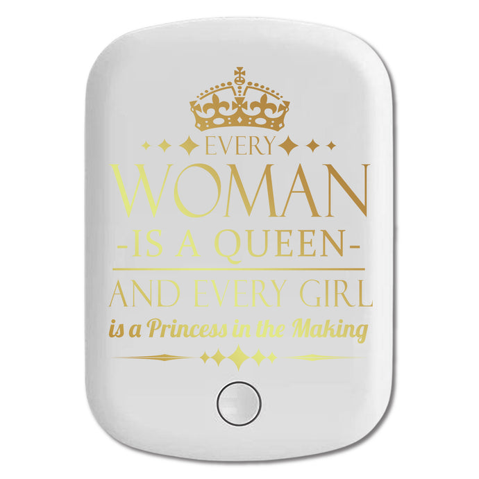 DistinctInk Magnetic Battery Pack, Wireless Portable Charger with USB-C Cable, Compatible with MagSafe iPhone 14 / 13 / 12 Series - Every Woman Queen Every Girl Princess In Making