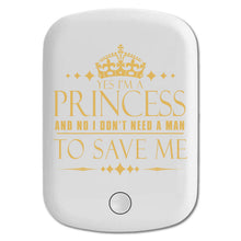 DistinctInk Magnetic Battery Pack, Wireless Portable Charger with USB-C Cable, Compatible with MagSafe iPhone 14 / 13 / 12 Series - I'm Princess Don't Need Man To Save Me