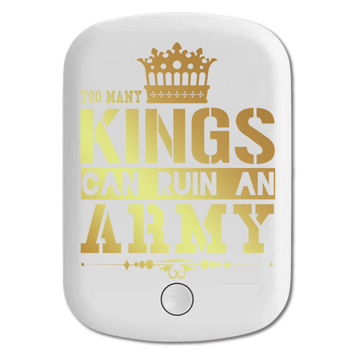 DistinctInk Magnetic Battery Pack, Wireless Portable Charger with USB-C Cable, Compatible with MagSafe iPhone 14 / 13 / 12 Series - Too Many Kings Can Ruin An Army
