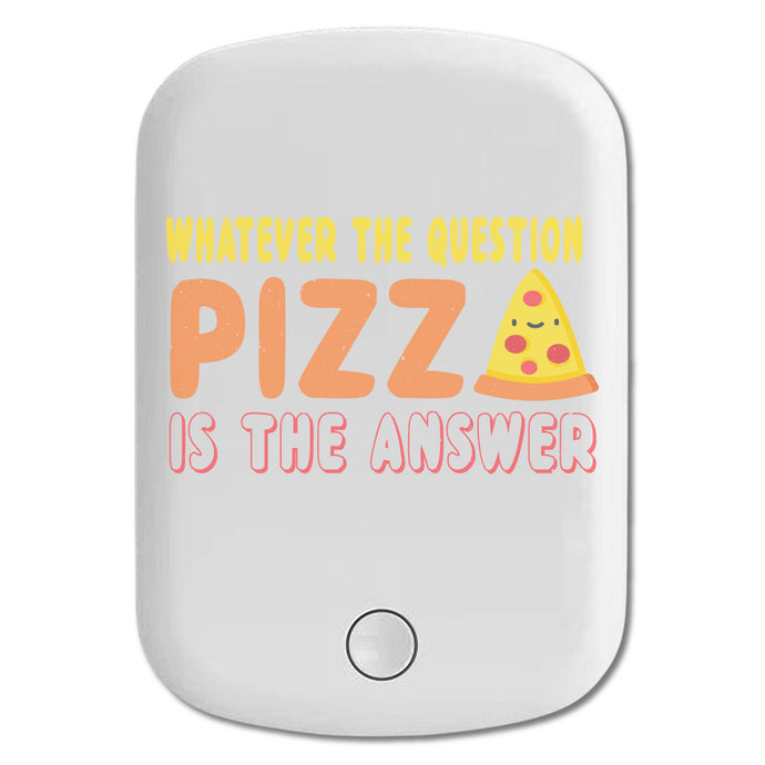 DistinctInk Magnetic Battery Pack, Wireless Portable Charger with USB-C Cable, Compatible with MagSafe iPhone 14 / 13 / 12 Series - Whatever The Question Pizza The Answer