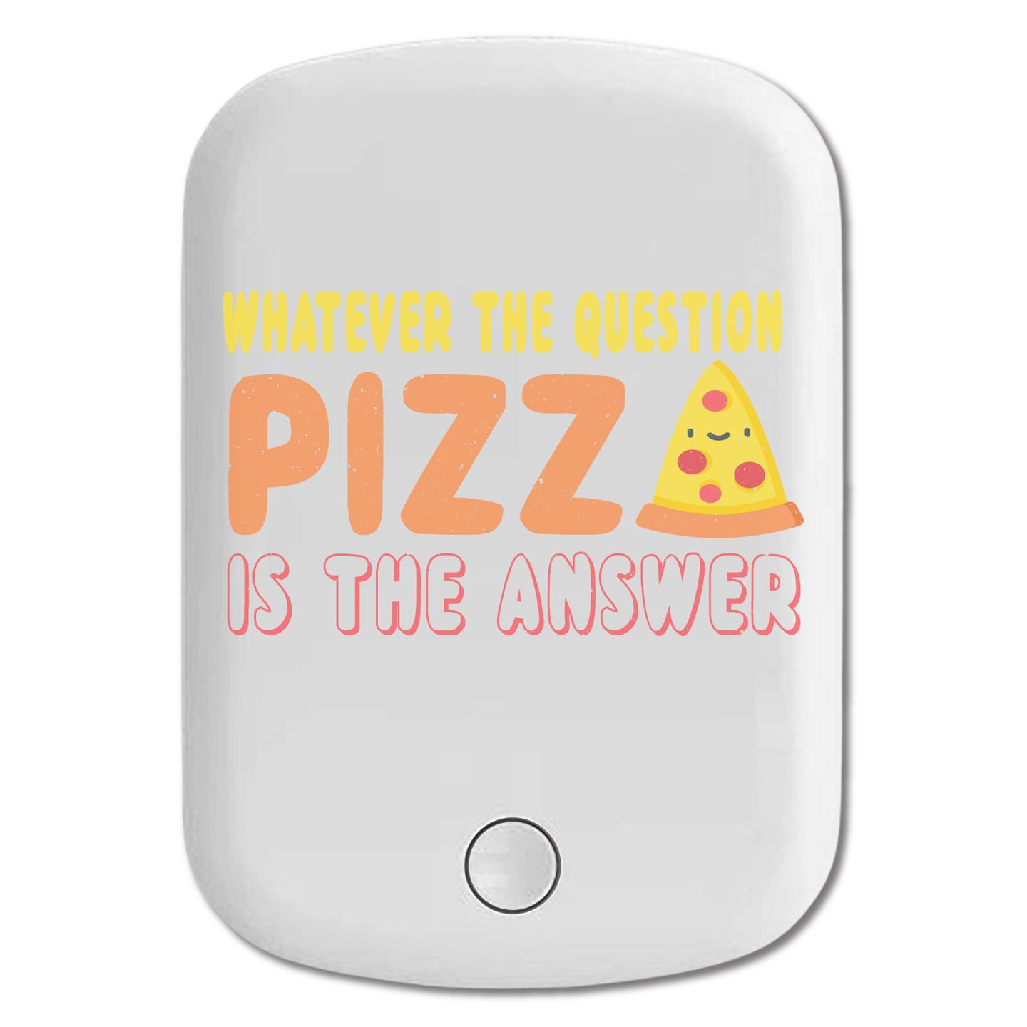 DistinctInk Magnetic Battery Pack, Wireless Portable Charger with USB-C Cable, Compatible with MagSafe iPhone 14 / 13 / 12 Series - Whatever The Question Pizza The Answer