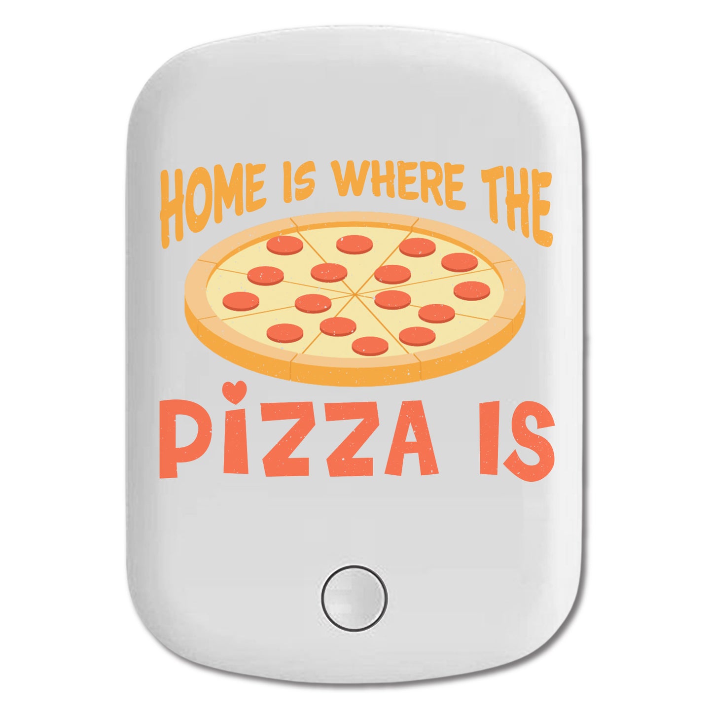 DistinctInk Magnetic Battery Pack, Wireless Portable Charger with USB-C Cable, Compatible with MagSafe iPhone 14 / 13 / 12 Series - Home Is Where Pizza Is