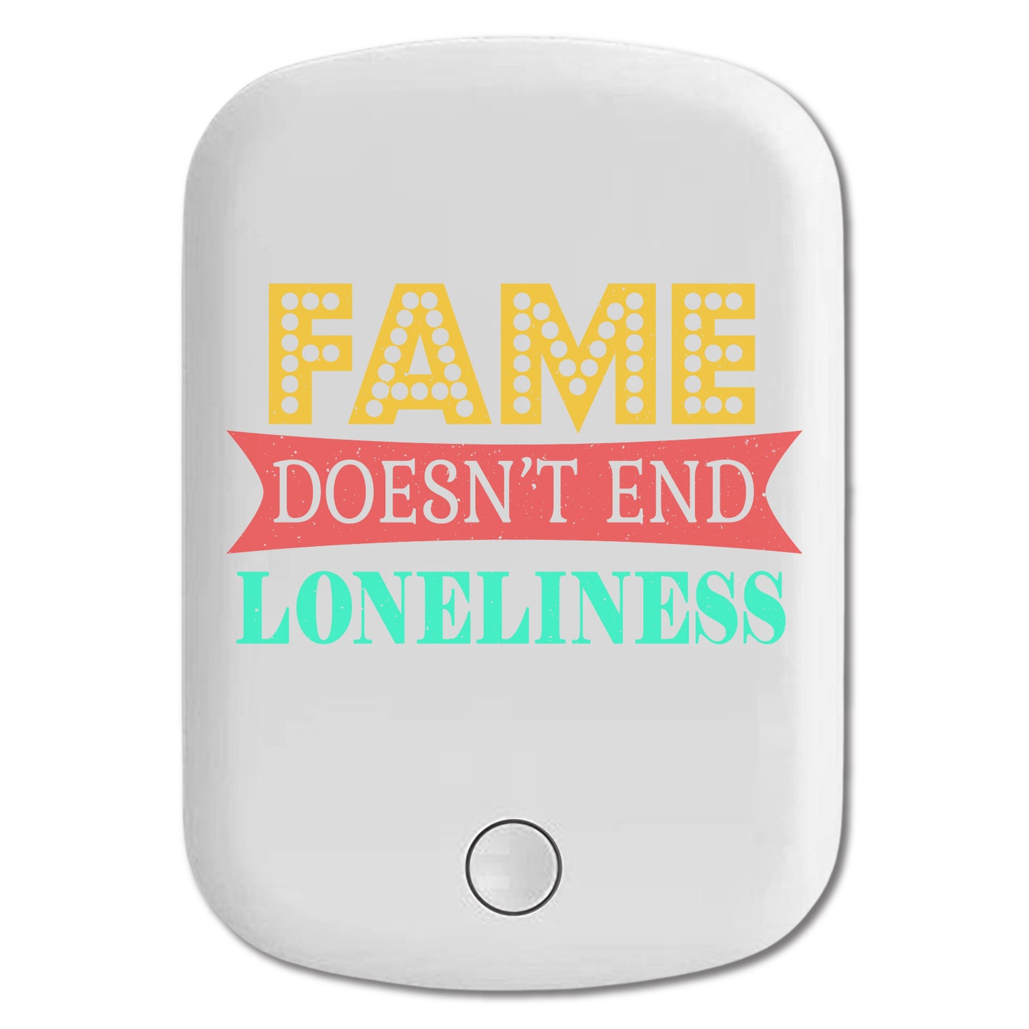 DistinctInk Magnetic Battery Pack, Wireless Portable Charger with USB-C Cable, Compatible with MagSafe iPhone 14 / 13 / 12 Series - Fame Doesn't End Loneliness