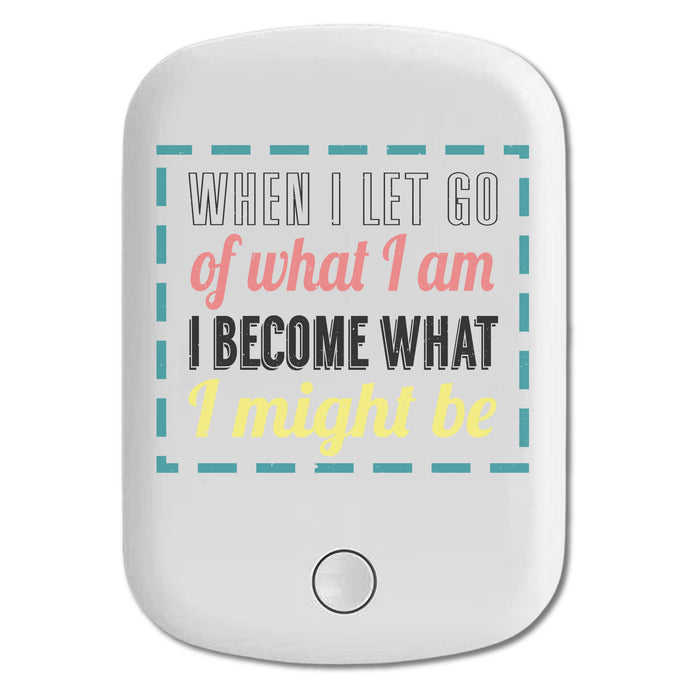 DistinctInk Magnetic Battery Pack, Wireless Portable Charger with USB-C Cable, Compatible with MagSafe iPhone 14 / 13 / 12 Series - Let Go Who I Am Become What I Might Be