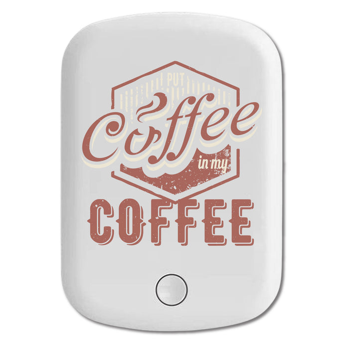 DistinctInk Magnetic Battery Pack, Wireless Portable Charger with USB-C Cable, Compatible with MagSafe iPhone 14 / 13 / 12 Series - Put Coffee In My Coffee
