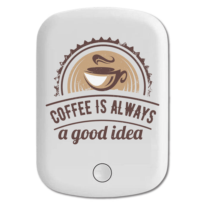 DistinctInk Magnetic Battery Pack, Wireless Portable Charger with USB-C Cable, Compatible with MagSafe iPhone 14 / 13 / 12 Series - Coffee Is Always A Good Idea
