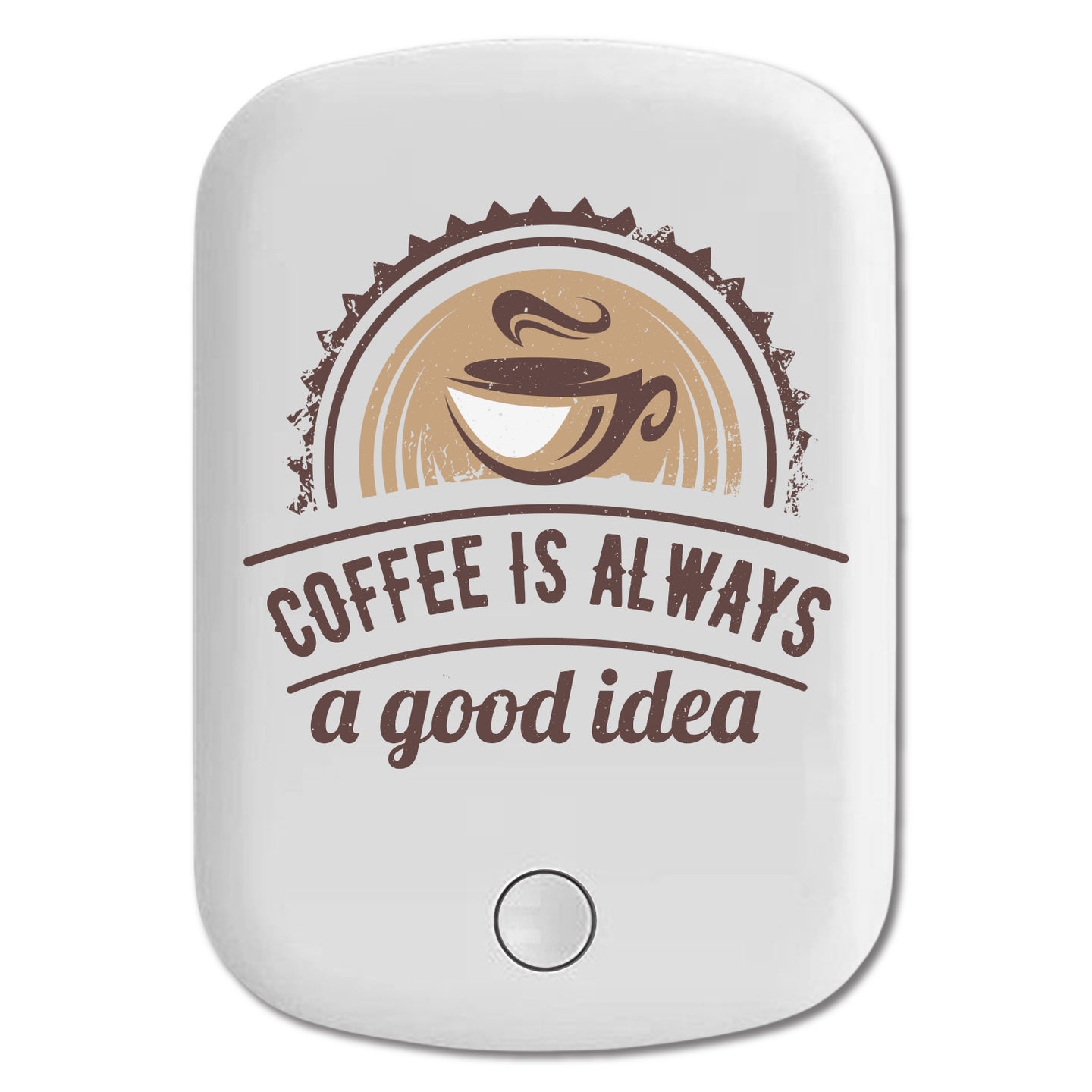 DistinctInk Magnetic Battery Pack, Wireless Portable Charger with USB-C Cable, Compatible with MagSafe iPhone 14 / 13 / 12 Series - Coffee Is Always A Good Idea