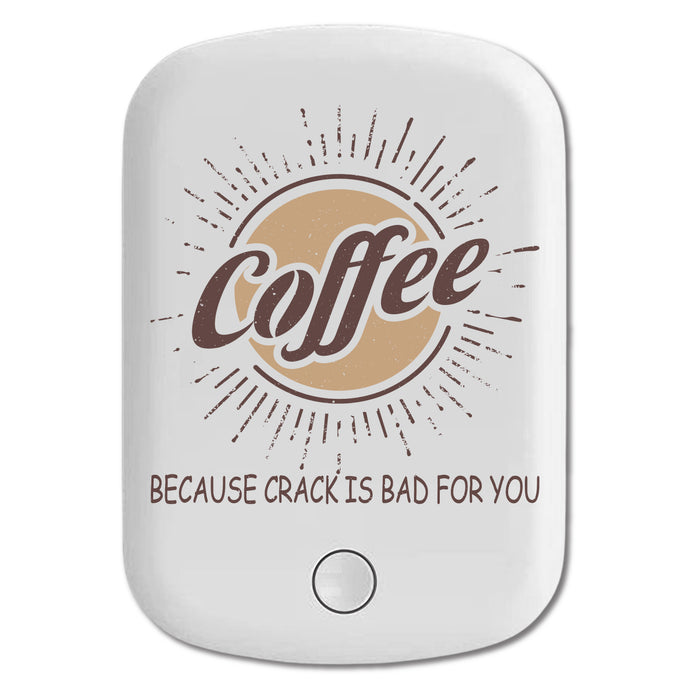 DistinctInk Magnetic Battery Pack, Wireless Portable Charger with USB-C Cable, Compatible with MagSafe iPhone 14 / 13 / 12 Series - Coffee Because Crack Is Bad For You