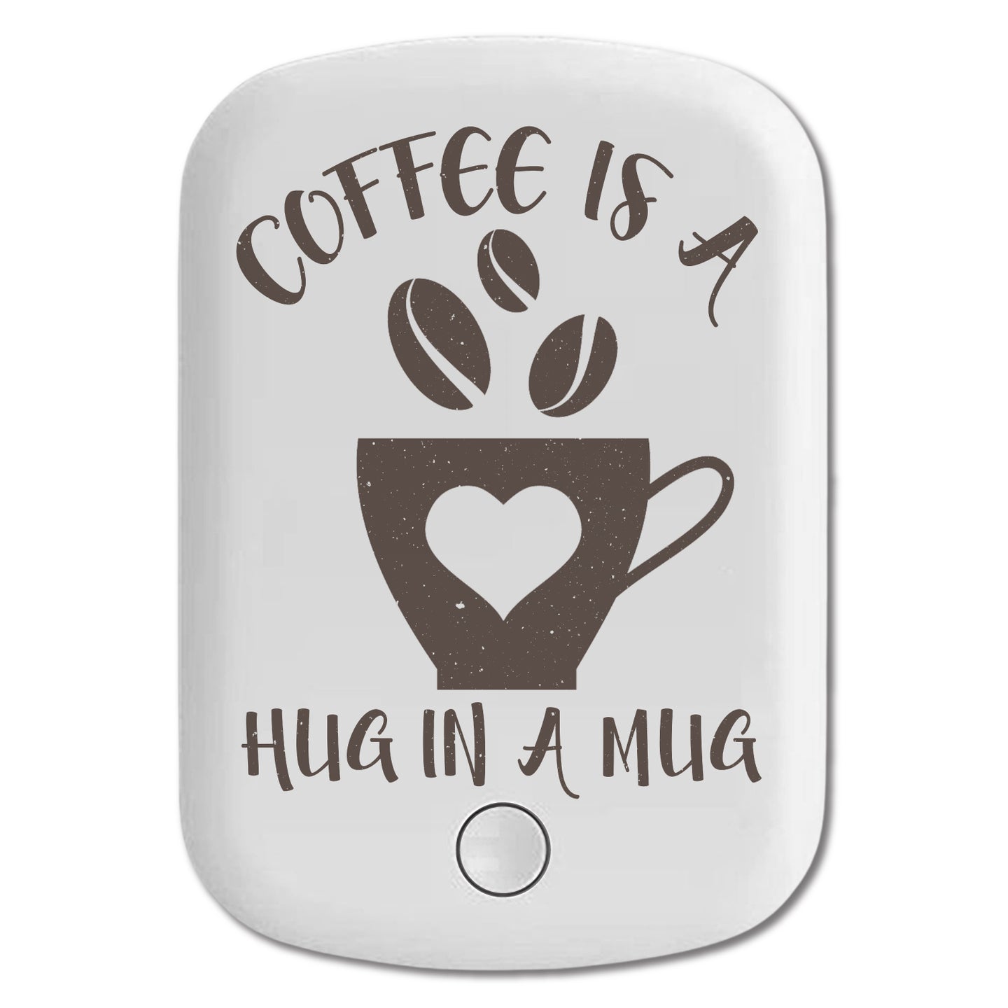 DistinctInk Magnetic Battery Pack, Wireless Portable Charger with USB-C Cable, Compatible with MagSafe iPhone 14 / 13 / 12 Series - Coffee Is Hug In A Mug
