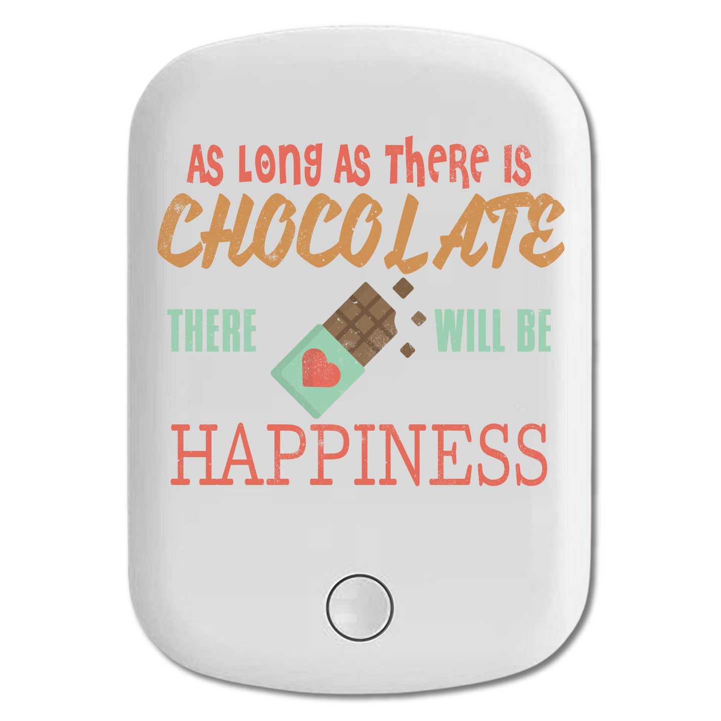 DistinctInk Magnetic Battery Pack, Wireless Portable Charger with USB-C Cable, Compatible with MagSafe iPhone 14 / 13 / 12 Series - As Long As Chocolate Will Be Happiness