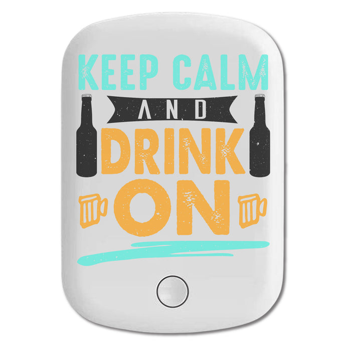 DistinctInk Magnetic Battery Pack, Wireless Portable Charger with USB-C Cable, Compatible with MagSafe iPhone 14 / 13 / 12 Series - Keep Calm And Drink On