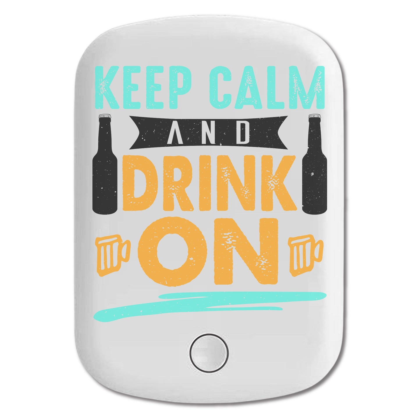 DistinctInk Magnetic Battery Pack, Wireless Portable Charger with USB-C Cable, Compatible with MagSafe iPhone 14 / 13 / 12 Series - Keep Calm And Drink On