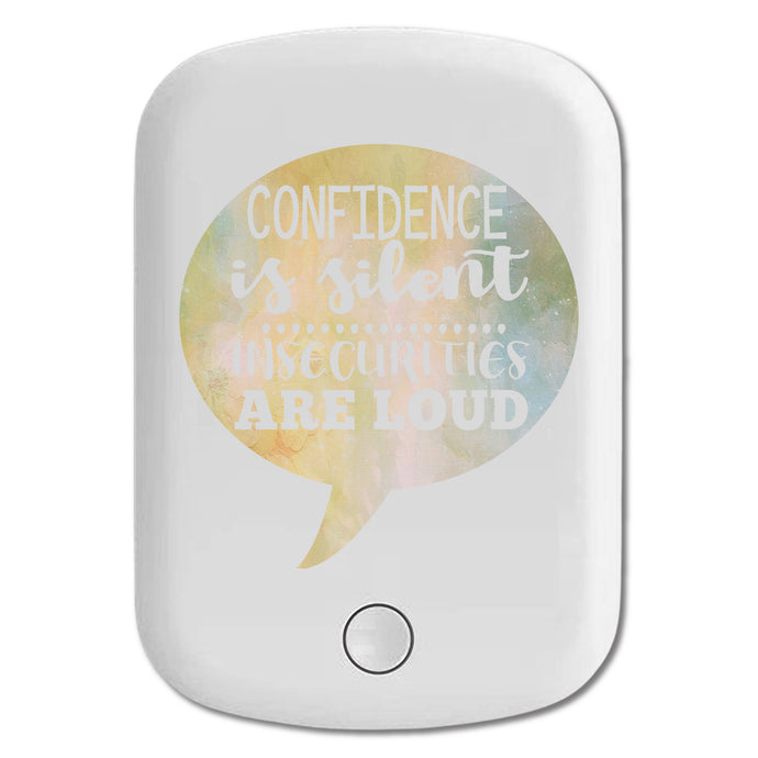 DistinctInk Magnetic Battery Pack, Wireless Portable Charger with USB-C Cable, Compatible with MagSafe iPhone 14 / 13 / 12 Series - Confidence Is Silent Insecurities Are Loud