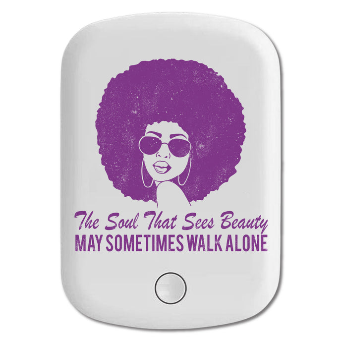 DistinctInk Magnetic Battery Pack, Wireless Portable Charger with USB-C Cable, Compatible with MagSafe iPhone 14 / 13 / 12 Series - Soul Sees Beauty Sometimes Walk Alone