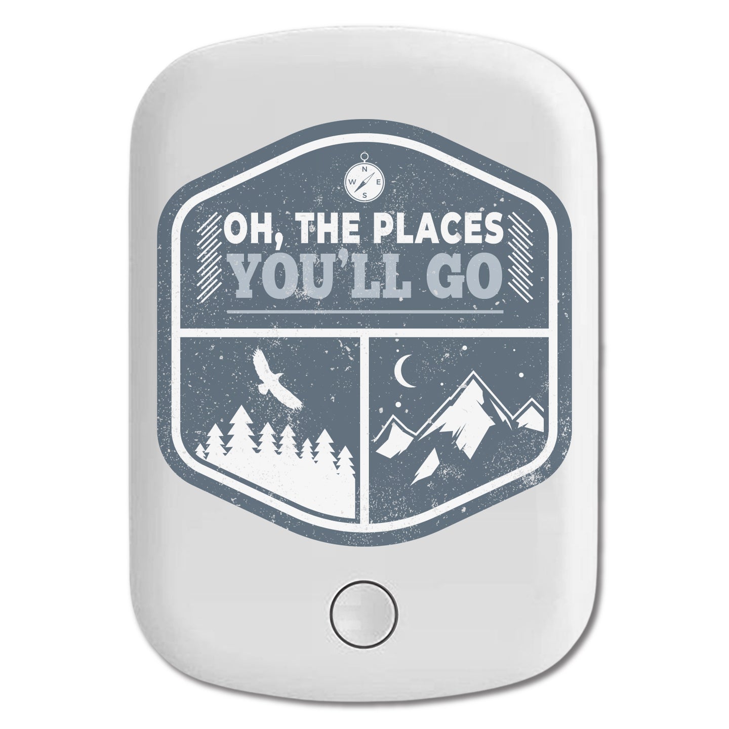 DistinctInk Magnetic Battery Pack, Wireless Portable Charger with USB-C Cable, Compatible with MagSafe iPhone 14 / 13 / 12 Series - Oh The Places You'll Go