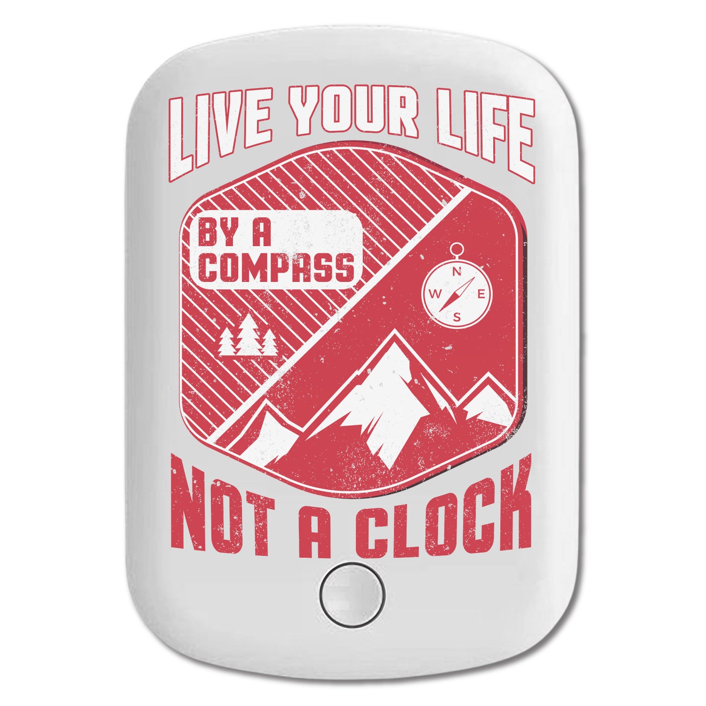 DistinctInk Magnetic Battery Pack, Wireless Portable Charger with USB-C Cable, Compatible with MagSafe iPhone 14 / 13 / 12 Series - Live Life By Compass Not Clock