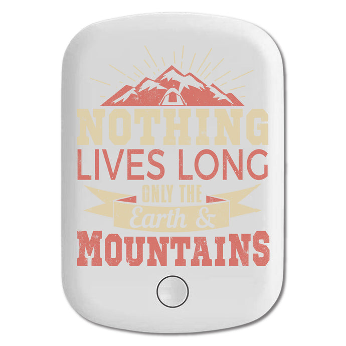 DistinctInk Magnetic Battery Pack, Wireless Portable Charger with USB-C Cable, Compatible with MagSafe iPhone 14 / 13 / 12 Series - Nothing Lives Long Only Earth Mountains