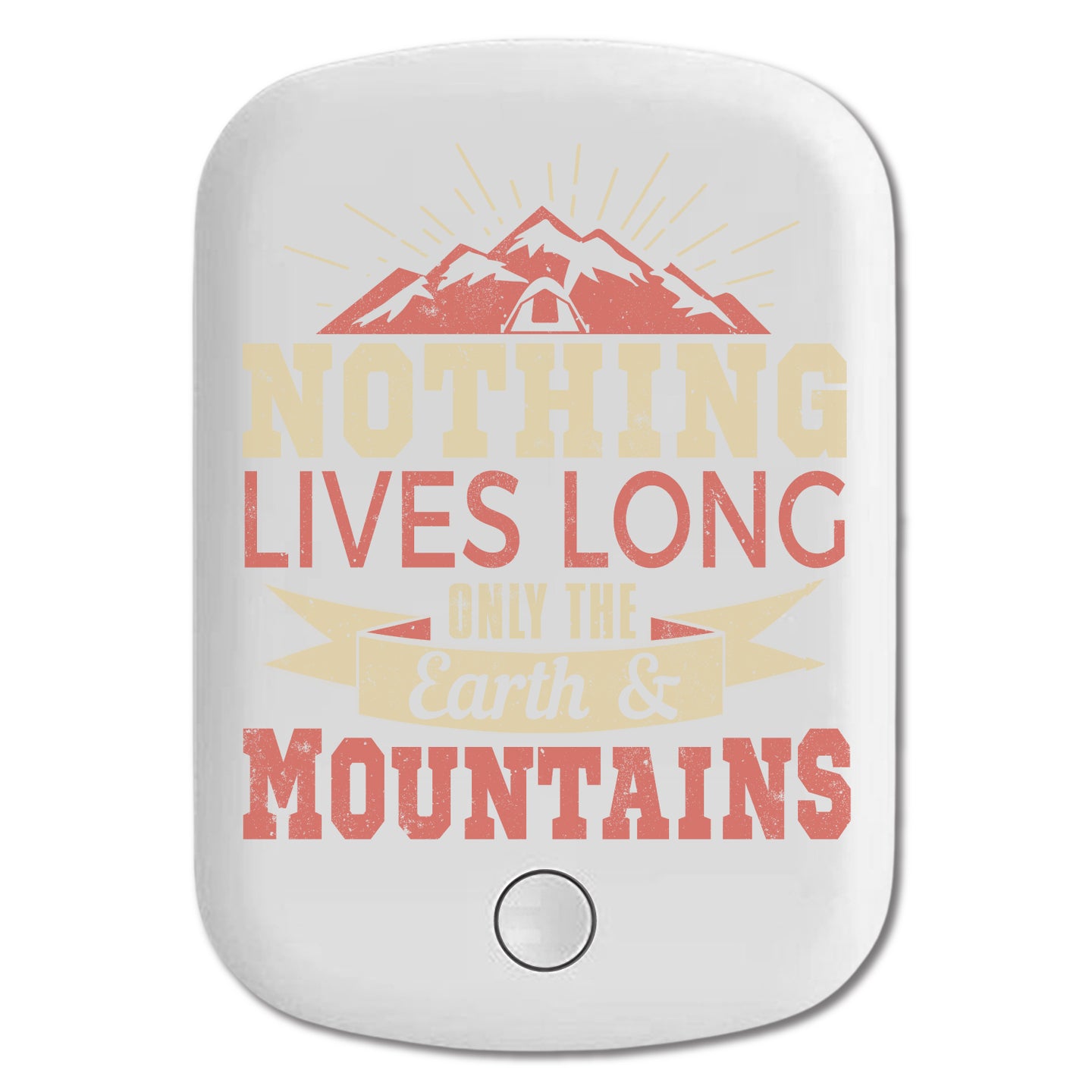 DistinctInk Magnetic Battery Pack, Wireless Portable Charger with USB-C Cable, Compatible with MagSafe iPhone 14 / 13 / 12 Series - Nothing Lives Long Only Earth Mountains