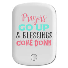 DistinctInk Magnetic Battery Pack, Wireless Portable Charger with USB-C Cable, Compatible with MagSafe iPhone 14 / 13 / 12 Series - Prayers Go Up Blessings Come Down
