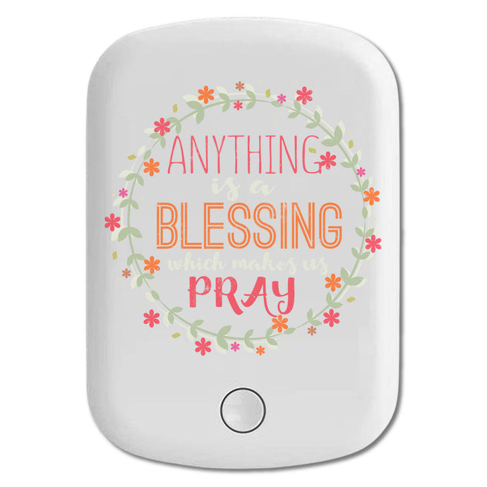 DistinctInk Magnetic Battery Pack, Wireless Portable Charger with USB-C Cable, Compatible with MagSafe iPhone 14 / 13 / 12 Series - Anything Blessing Makes Us Pray