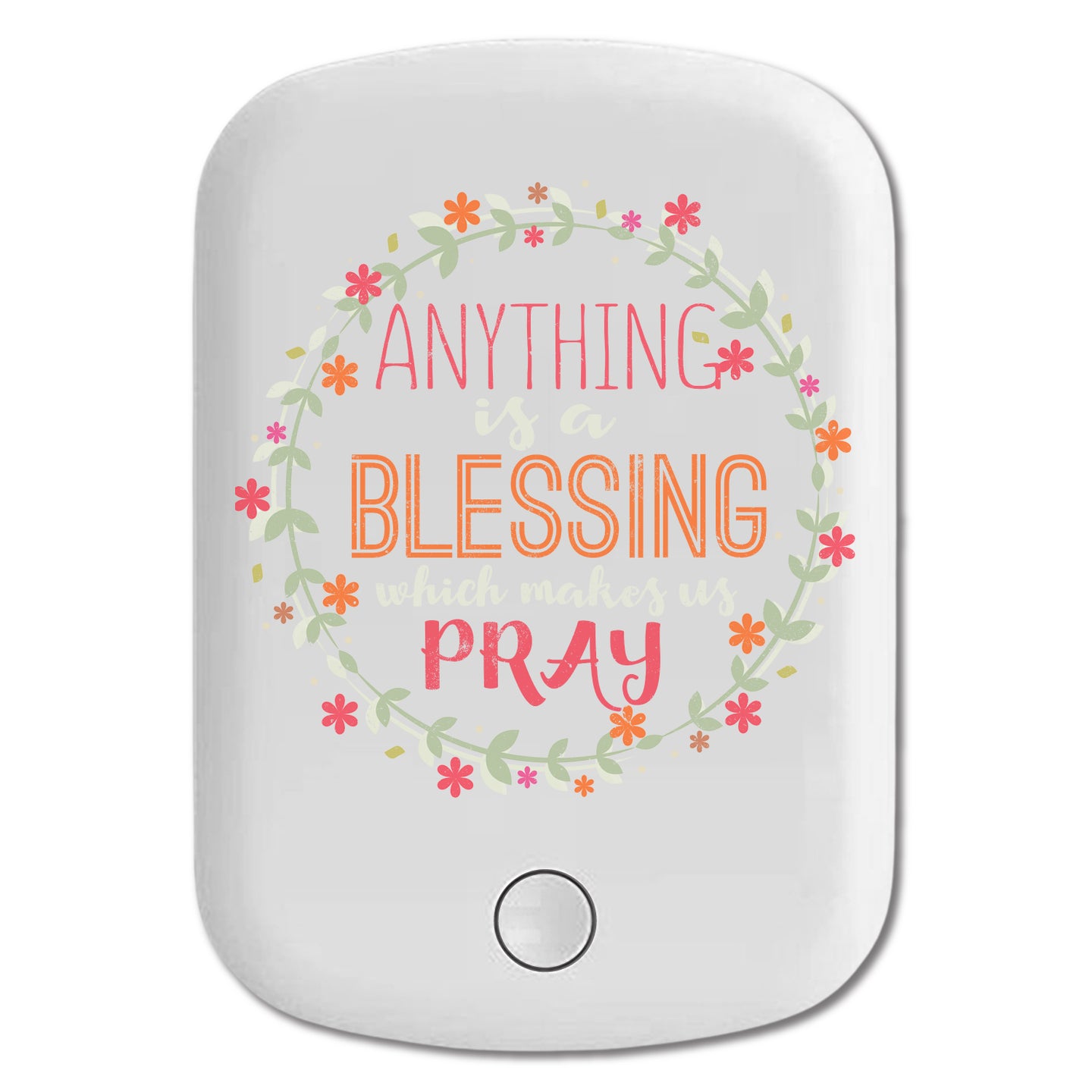 DistinctInk Magnetic Battery Pack, Wireless Portable Charger with USB-C Cable, Compatible with MagSafe iPhone 14 / 13 / 12 Series - Anything Blessing Makes Us Pray