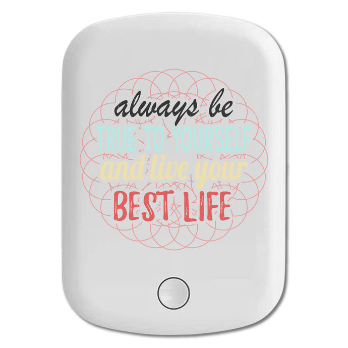 DistinctInk Magnetic Battery Pack, Wireless Portable Charger with USB-C Cable, Compatible with MagSafe iPhone 14 / 13 / 12 Series - Be True To Yourself Live Best Life