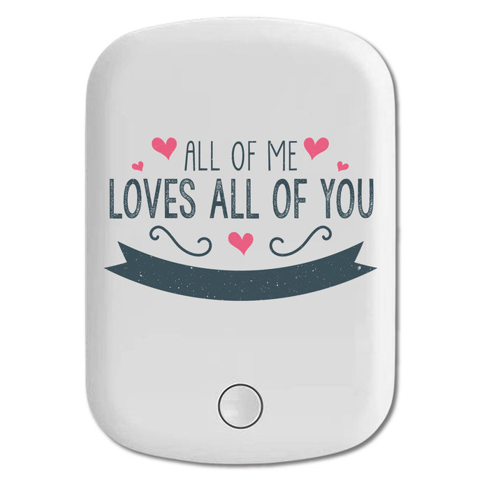 DistinctInk Magnetic Battery Pack, Wireless Portable Charger with USB-C Cable, Compatible with MagSafe iPhone 14 / 13 / 12 Series - All Of Me Loves All Of You