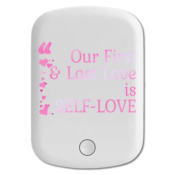 DistinctInk Magnetic Battery Pack, Wireless Portable Charger with USB-C Cable, Compatible with MagSafe iPhone 14 / 13 / 12 Series - First And Last Love Self-Love