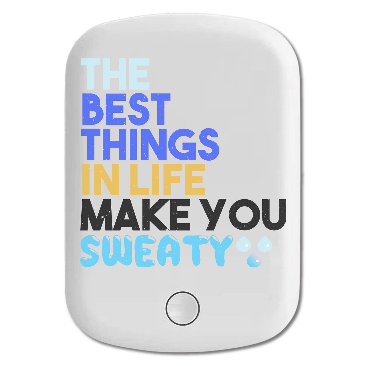 DistinctInk Magnetic Battery Pack, Wireless Portable Charger with USB-C Cable, Compatible with MagSafe iPhone 14 / 13 / 12 Series - Best Things In Life Make You Sweaty
